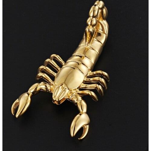 2019 Gold Male Big Scorpion Statement Necklace & Pendant Stainless Steel Vintage American Style Steampunk Men Chain Jewelry