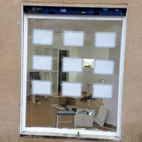 Single Side A3 Landscape Acrylic Frame LED Slim Signs Light Box Real Estate Agent Window Display Panel 9PCS/lot