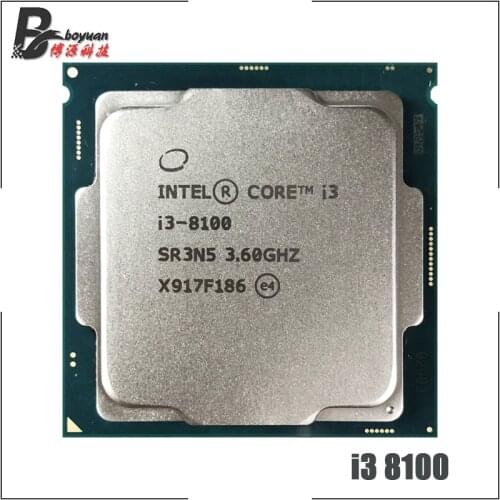 Intel Core i3-8100 i3 8100 3.6 GHz Quad-Core Quad-Thread CPU Processor 6M 65W LGA 1151