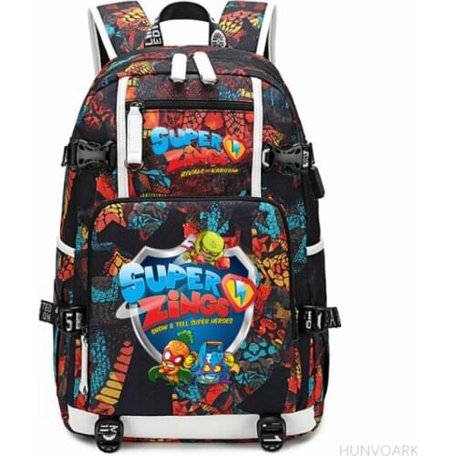 Super Zings Cartoon Backpack Mochila Korean Backpacks Women Men Laptop Bagpack Fashion Bookbag 18inch Travel Bagpack School Bags