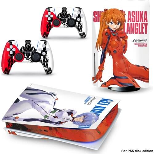 Eva Style PS5 Disc Edition Skin Sticker for Playstation 5 Console & 2 Controllers Decal Vinyl Protective Skins Style 1