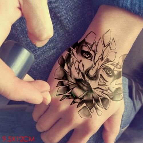 Waterproof Temporary Tattoo Sticker Flower Girl Face Fake Tatto Flash Tatoo Hand Arm Foot Back Tato Body Art for Lady Women Men