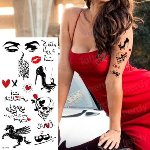 Temporary tattoo sexy tattoo kiss love tattoo sticker woman tatoo fake waterproof temporary tattoos for girls bikini body art