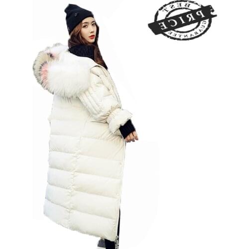 High Qaulity AYUNSUE Duck Down Jacket Female warm Thick Parkas 2021 New Natural Raccoon Fur Womens Clothing Outwear tops LX12a5