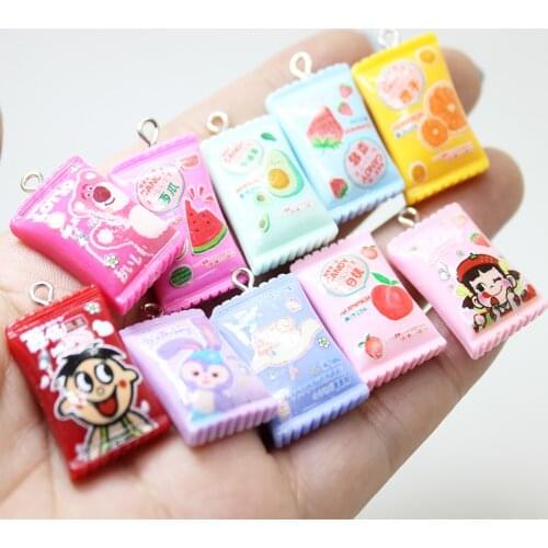 Yamily 10pcs/Resin Candy Charm Simulation Strawberry Bear Star Sweet DIY Jewelry For Earrings Keychain Bracelet Necklace Making