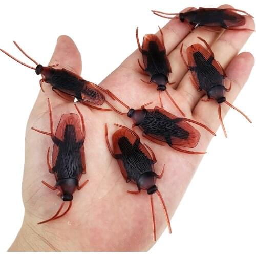 5PCS Funny toy Fake Cockroach Novelty Roaches Bugs Realistic Insects toy Prank Simulation Tricky Disgusting Scary Spoof toy