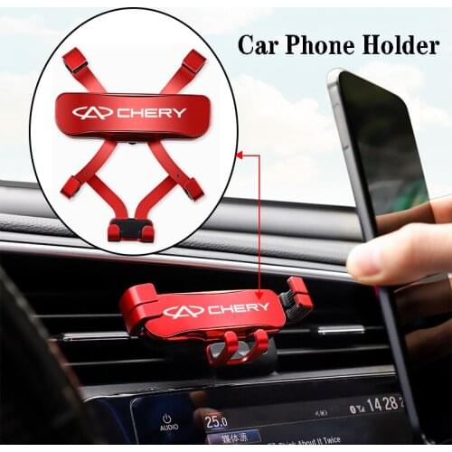 1Pcs Zinc Alloy Gravity Car Mount Mobile Phone Holder For Chery Fulwin QQ Tiggo 3 5 T11 A1 A3 A5 Amulet Accessories