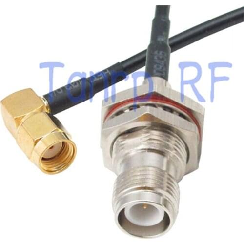 10pcs 6in RP-TNC female jack to RP-SMA male right angle RF connector adapter 15CM Pigtail coaxial jumper cable RG174 extension