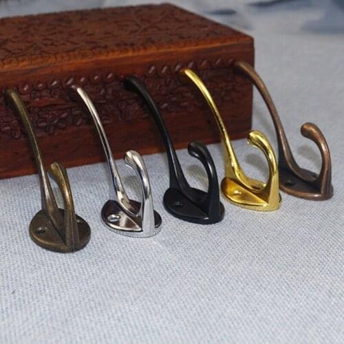 10pcs/set Door Hanger Hooks Vintage Cabinet Coat Hats Bag Hook Keychain Zinc Alloy Hook Golden Bathroom Wall Hooks