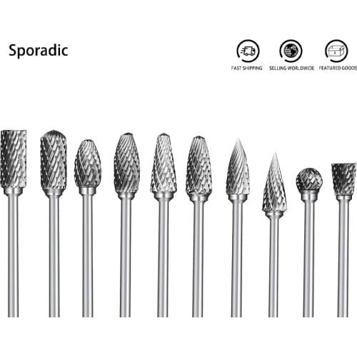 10 Pcs Tungsten Steel Grinding Head Tungsten Carbide Burrs Sets Drill Diamond Burs Material Tungsten Alloy Grinding Accessories
