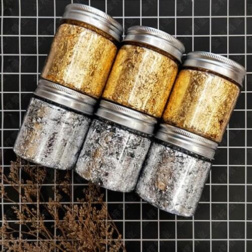10g Gold Leaf Gilding Resin Flakes Shiny Gold Leaf Flake Resin Art Decoration Diy Candle Making Supplies Decor Accessory