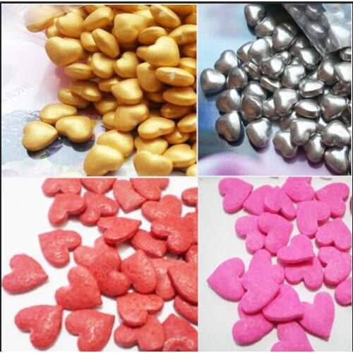 20g Edible Shape Sprinkles Heart,Golden Sliver,Jimmie Decorating tools for Cup Cake, Dessert, Ice cream, Donuts cake decoration