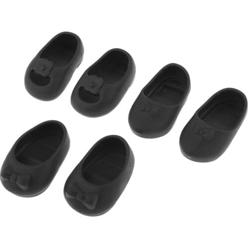 3 Pairs/Set Shoes Sandal Slippers For 25cm Mellchan Doll Outfit Accs Black