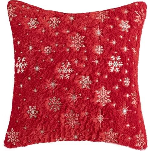 45x45cm Snowflake Shaggy Pillowcases Gold Stamping Glitter Cushion Covers Soft Plush Bed Sofa Pillow Cover Christmas Decoration