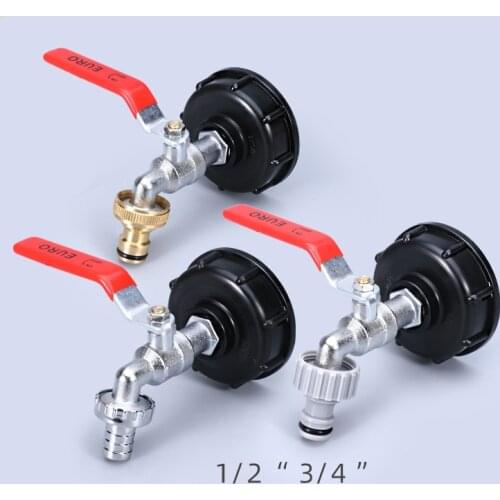 IBC Tank Tap Adapter S60X6 Thread Alloy Brass Tap 1/2'' 3/4'' Replacement Valve Fitting Parts For Home Garden Water Connector