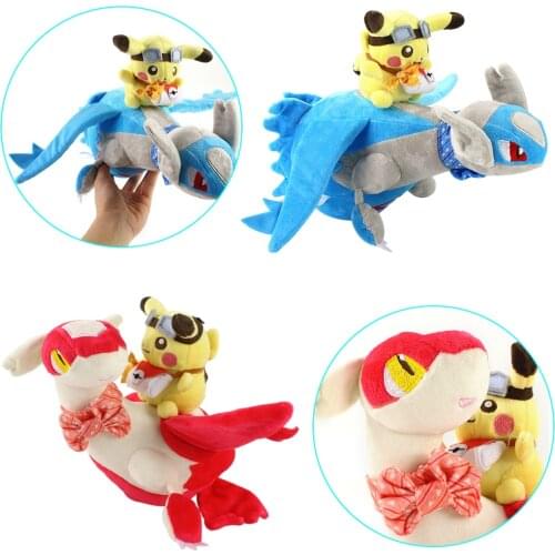 Anime Pokemon Pikachu Latios Lapras Plush Doll Ride Fun Flight Plush Toy Decorations Squirtle Charmander Bulbasaur Gift For Kids