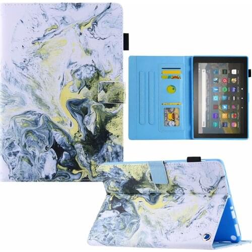 Cartoon Stone Pattern Stand Magnetic Leather Shockproof TPU Folio Case Cover for All-New Kinde Fire HD 10 /Fire HD 10 Plus 2021