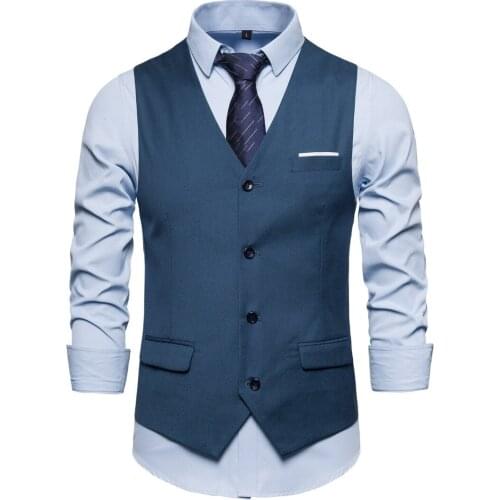 Business Casual Men Korean Version Suit Vest