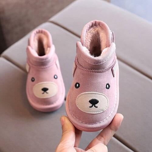 Baby Snow Boots Cartoon Winter Kids Cotton Shoes Boys Girls Casual Shoes Plush Warm Ankle Childrens Boots E368