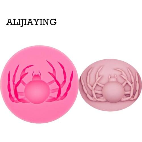 M0564 1Pcs Sugarcraft Spider Silicone molds fondant mold Halloween cake decoration tools chocolate mould