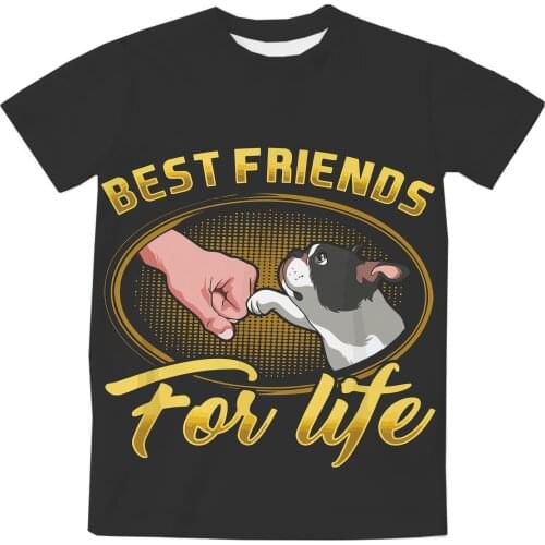 REAL American US SIZE Dog Buds - Best Friends for Life Sublimation Printing Plus Size 3XL 4XL 5XL 6XL Top T-Shirt