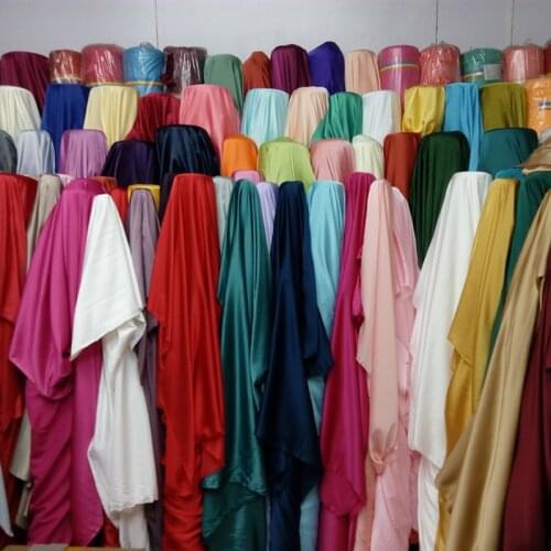 Glossy Chiffon Fabric for Dress Solid Color Soft Silky Dropping Slippy Wedding Dress Material Fabric Breathable DIY Fabric