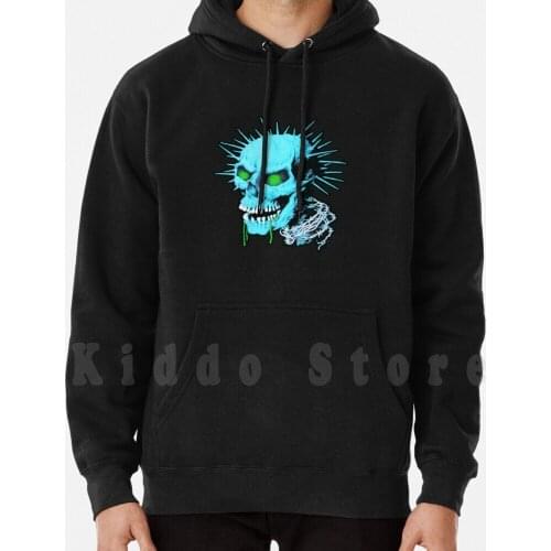 Blue Skulls In Chains Radical Skateboard Shirt hoodie long sleeve Skulls Skateboard Rad In Peace Blue