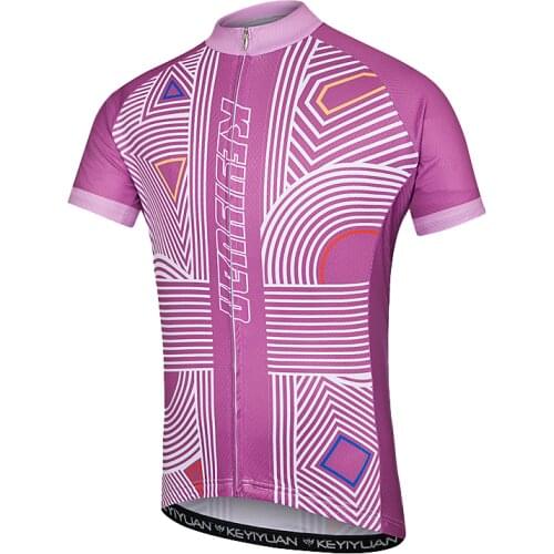KEYIYUAN Summer Short Sleeve Cycling Mountain Jersey Breathable MTB Bicycle Road Bike Clothing 5 Colors Sudaderas Hombre