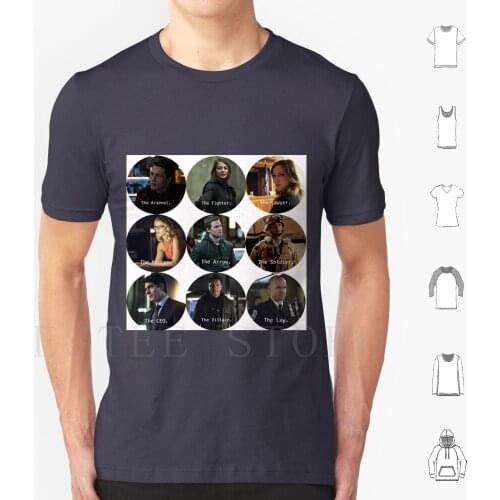 Team Arrow T Shirt Diy Big Size 100% Cotton Gang Arrow Oliver Queen Felicity Smoak John Diggle Thea Roy Harper Laurel Lance Ray