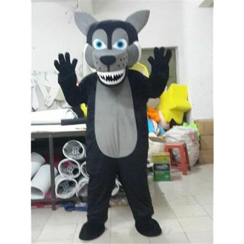 Black Husky Wolf Mascot Costume Suit Party Animal Fancy Dress Outfits Advertising Promotion Carnival Halloween Xmas Adults Size
