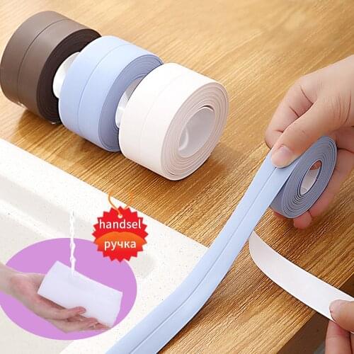 Kitchen Stickers Shower Sink Bath Sealing Strip White PVC Self Adhesive Waterproof Wall Paper For Bathroom Kitchen Decorations