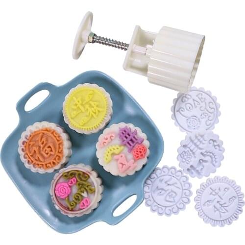 Kitchen Supplies Mid-Autumn Festival Moon Cake Mold Home Hand-pressed Osmanthus Mung Bean Pastry Heart Ice Skin Model Baking