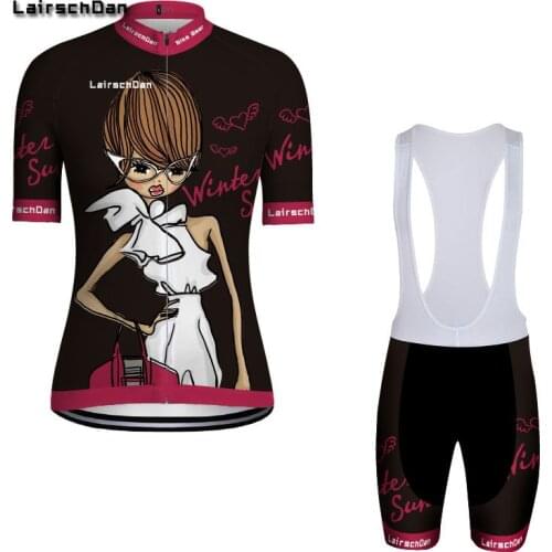 LairschDan fashion girl 2021 pro womens cycling set equipacion ciclismo mujer mtb uniform bike jersey dress cycling wear ladies