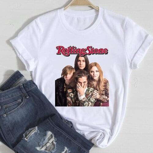 Maneskin Fashion Poster T-shirt Print Short Sleeve Women Tops Unisex Casual Clothes Funny Streetwear Dropshipping Graffiti Style