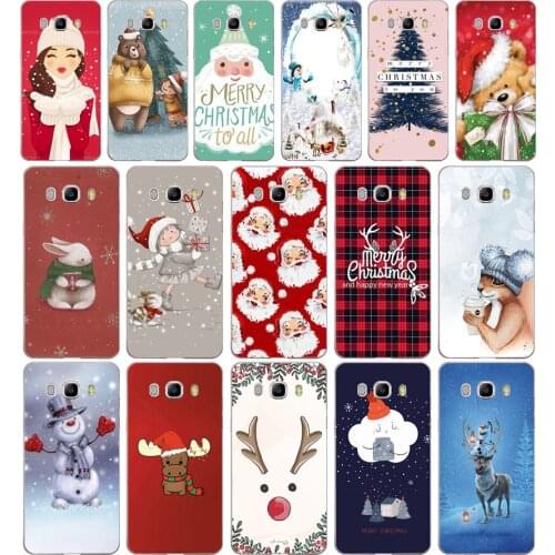 203FG Lovely Santa Claus Elk Soft Silicone Tpu Cover phone Case for Samsung j3 j5 j7 2016 2017 j330 j2 j6 Plus 2018