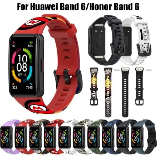 2021 Soft Silicone Strap For Huawei Honor Band 6 Smart Watch Replacement Bracelet Band For Honor Band 6 Adjustable Accessories