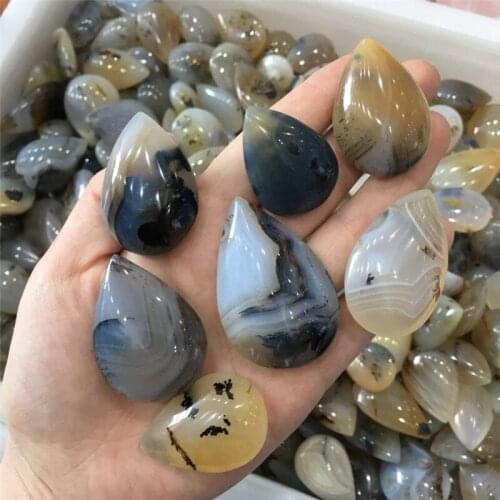 Natural Stone HotSelling Trendy Marine chalcedony Pendants Necklace Pendant for Jewelry Making DIY Necklace