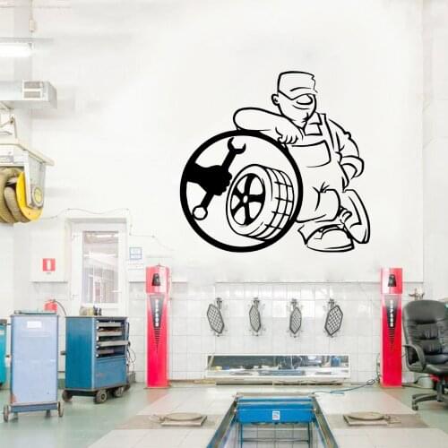NEW Car Repair Wall Sticker Home Decor Decals For Repair Store Vinyl Stickers Wallpaper Poster Mural