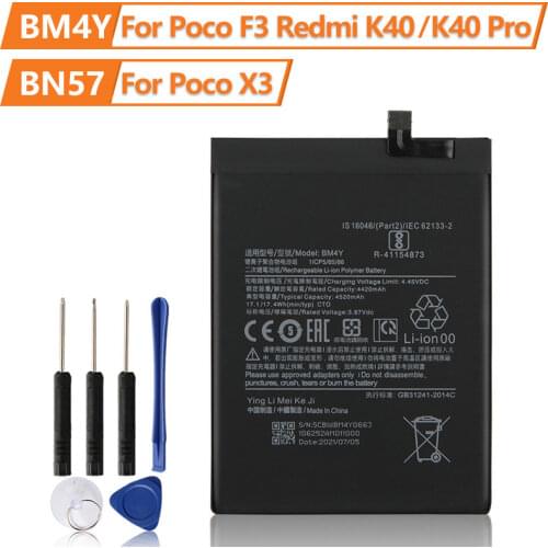 Original Battery BM4Y For Xiaomi Poco F3 Redmi K40 Pro K40 Pro+ Authentic Phone Battery 4520mAh