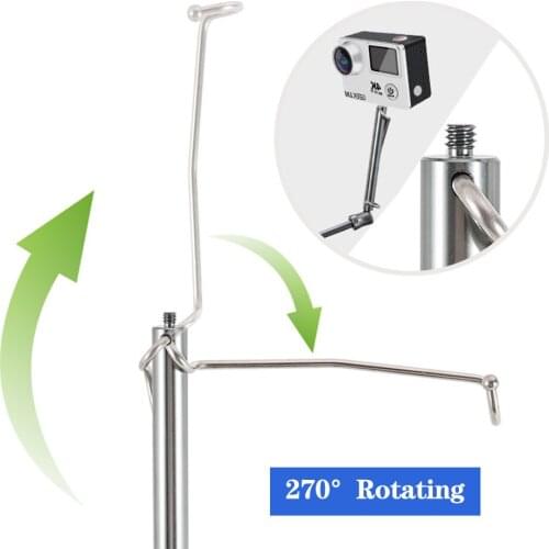 Outdoor Aluminum alloy lamp holder portable folding hanging multi-functional sport camera selfie stick camping tent light holder