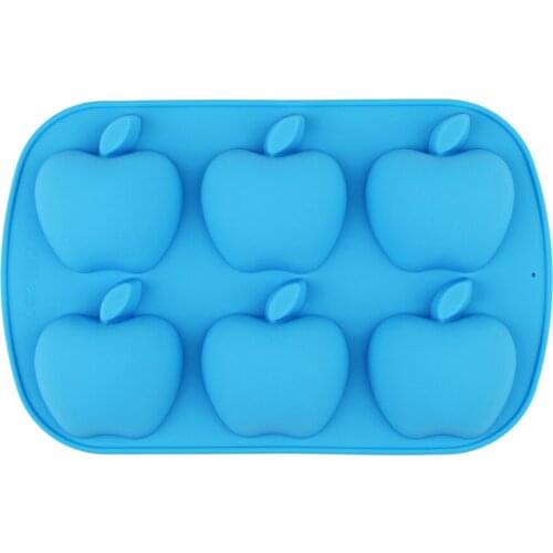 Silicone Cake Mold Soap Mold 6 holes Apple Baking Tools Christmas Series Chocolate For Jelly pudding cake Decorating Candy
