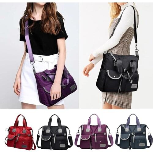 Womens Multi Purpose Bag Shoulder Bag Handbag Plain Satchel Cross Body Messenger Bag 34x13x29cm