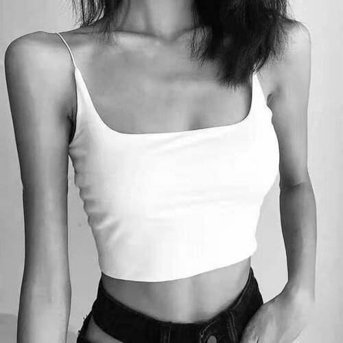 Ice Silk Nightclub Tank Tops Women Seamless Camisole Sexy Bottoming Wrapped Chest Cropped Tops Female Camis Tank Tops Vest