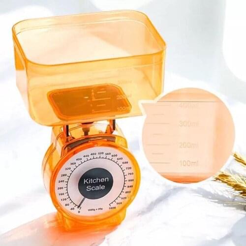 1pc Mechanical Kitchen Scale For Home Restaurant Cooking Vegetables With Red Dial Baking Easy Weighing Tool Tray Mechanical Min