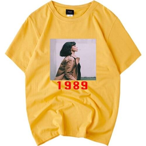 Summer Womens Korean Printed Loose Short-sleeved T-shirt with Round-collar Fashion Hip Hop Style Couples Tops