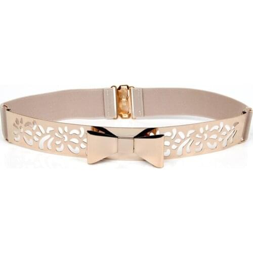 Women Punk Full Metal Mirror skinny Waist Belt 2019 Metallic Gold Plate 3cm Wide Chains Lady ceinture sashes for dresses RT40