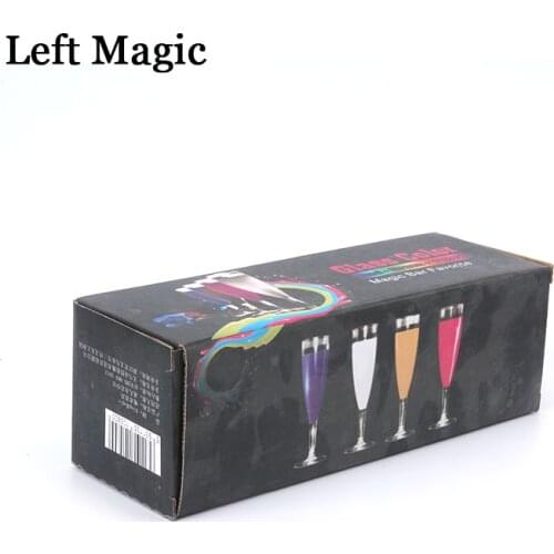 1set Glass Color Change Chameleon Champagne Magic Tricks Silk Acrylic Cup Magic Props Professional Magician Bar Illusion