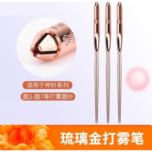 16 CM 1pc Glass Gold Microblading Permanent Makeup Manual Tattoo Tebori Fog Round Needle Pen Holder For Eye Liner Eyebrows Lips