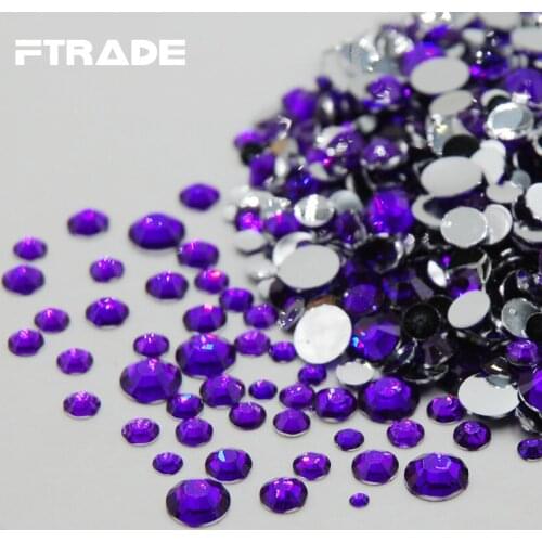 2017 NEW Mixed Sizes Nail Art Decorations Violet Color Non Hot Fix Stones Flat Back For Gems Clothes Crystal Decorations