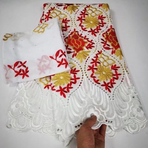 5yards Swiss Lace Fabric 2020 Latest Heavy Beaded Embroidery African Fabric Swiss Voile Lace In Switzerland Popular Dubai Style